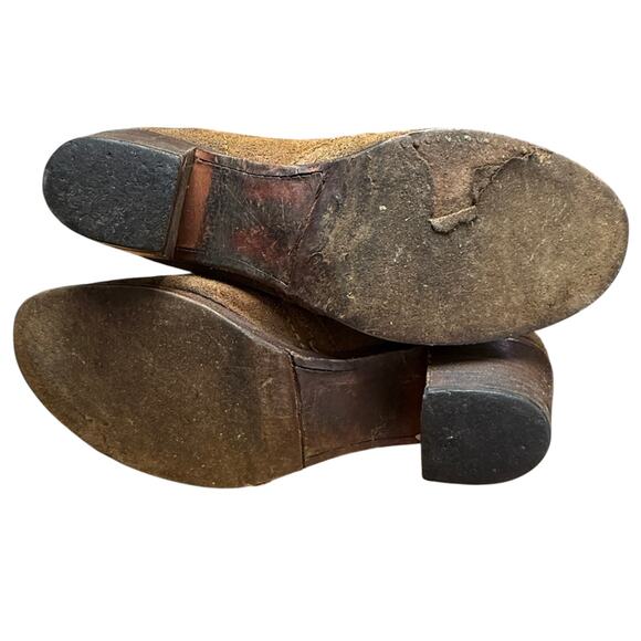 Frye Jane Stitch Boots Size 9 Knee High Riding Oiled Brown Suede Leather *flaw - Picture 8 of 8